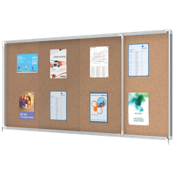 Vitrina NOBO Premium Plus de puerta corredera fondo de corcho 27 x A4 hojas