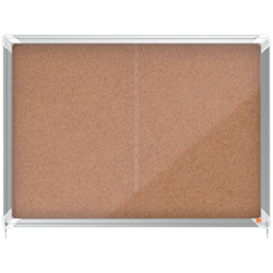 Vitrina NOBO Premium Plus de puerta corredera fondo de corcho 8 x A4 hojas