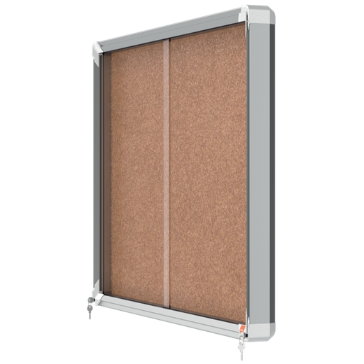 Vitrina NOBO Premium Plus de puerta corredera fondo de corcho 8 x A4 hojas