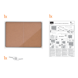 Vitrina NOBO Premium Plus de puerta corredera fondo de corcho 8 x A4 hojas