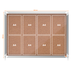 Vitrina NOBO Premium Plus de puerta corredera fondo de corcho 8 x A4 hojas
