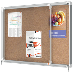 Vitrina NOBO Premium Plus de puerta corredera fondo de corcho 8 x A4 hojas
