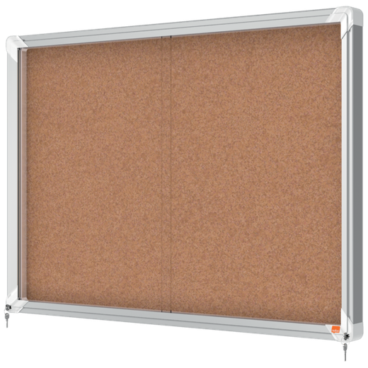 Vitrina NOBO Premium Plus de puerta corredera fondo de corcho 8 x A4 hojas