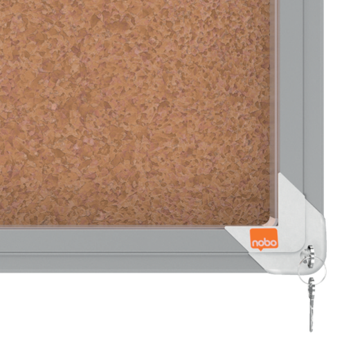 Vitrina NOBO Premium Plus de puerta corredera fondo de corcho 8 x A4 hojas
