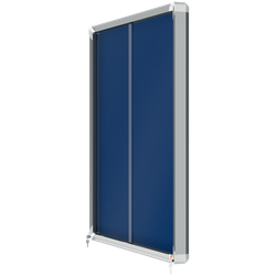 Vitrina NOBO Premium Plus de puerta corredera fondo de fieltro 12xA4 hojas, azul