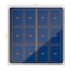 Vitrina NOBO Premium Plus de puerta corredera fondo de fieltro 12xA4 hojas, azul