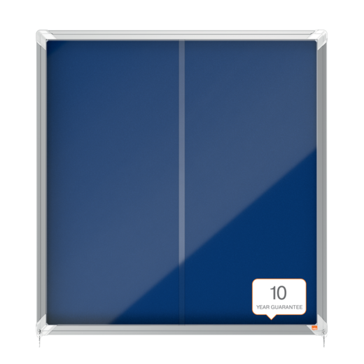 Vitrina NOBO Premium Plus de puerta corredera fondo de fieltro 12xA4 hojas, gris
