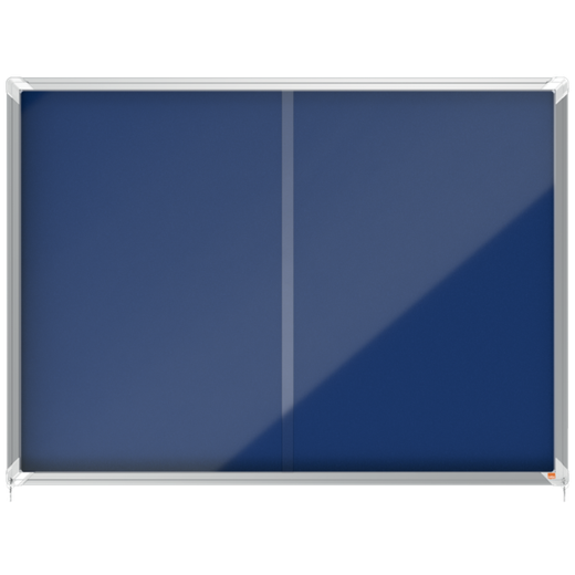 Vitrina NOBO Premium Plus de puerta corredera fondo de fieltro 18xA4 hojas, azul