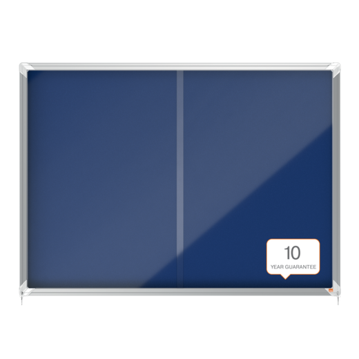 Vitrina NOBO Premium Plus de puerta corredera fondo de fieltro 18xA4 hojas, azul