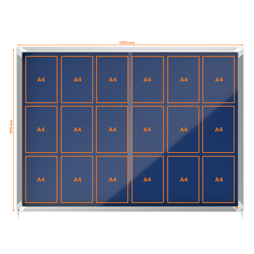 Vitrina NOBO Premium Plus de puerta corredera fondo de fieltro 18xA4 hojas, azul
