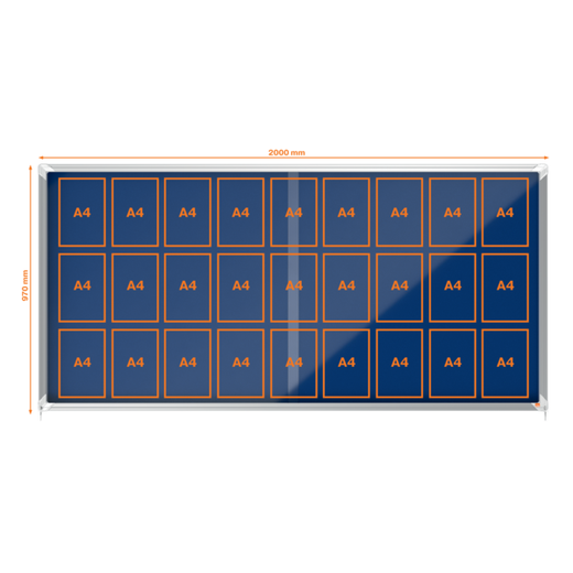 Vitrina NOBO Premium Plus de puerta corredera fondo de fieltro 27xA4 hojas, azul