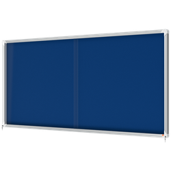 Vitrina NOBO Premium Plus de puerta corredera fondo de fieltro 27xA4 hojas, azul