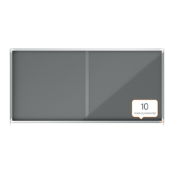 Vitrina NOBO Premium Plus de puerta corredera fondo de fieltro 27xA4 hojas, gris