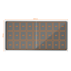 Vitrina NOBO Premium Plus de puerta corredera fondo de fieltro 27xA4 hojas, gris