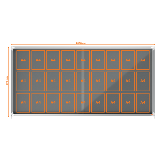 Vitrina NOBO Premium Plus de puerta corredera fondo de fieltro 27xA4 hojas, gris