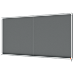 Vitrina NOBO Premium Plus de puerta corredera fondo de fieltro 27xA4 hojas, gris