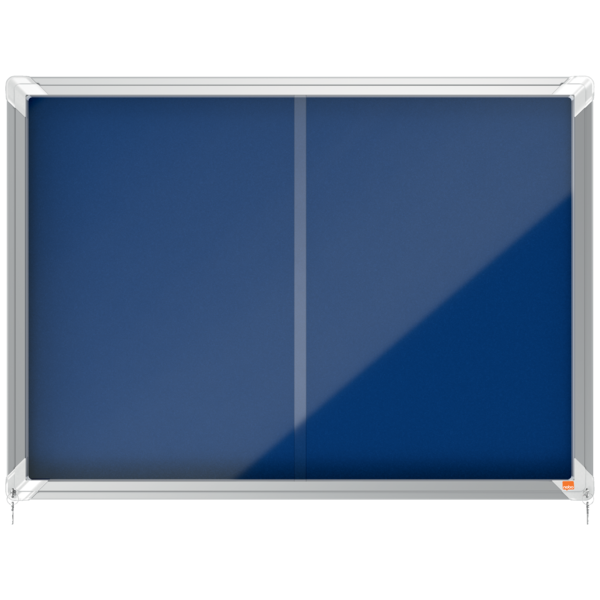 Vitrina NOBO Premium Plus de puerta corredera fondo de fieltro 8xA4 hojas, azul