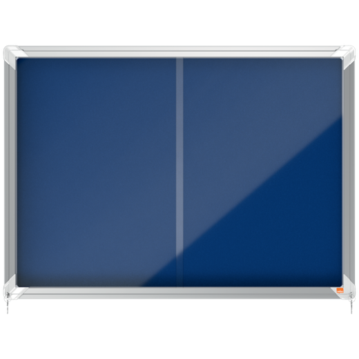 Vitrina NOBO Premium Plus de puerta corredera fondo de fieltro 8xA4 hojas, azul