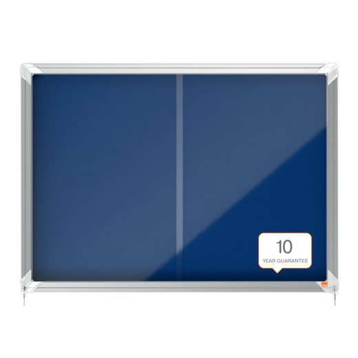 Vitrina NOBO Premium Plus de puerta corredera fondo de fieltro 8xA4 hojas, azul