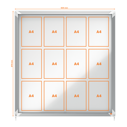 Vitrina NOBO Premium Plus de puerta corredera fondo magnético 12 x hojas A4