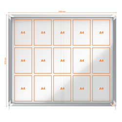 Vitrina NOBO Premium Plus de puerta corredera fondo magnético 15 x hojas A4