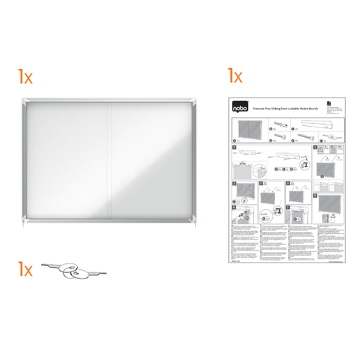 Vitrina NOBO Premium Plus de puerta corredera fondo magnético 15 x hojas A4
