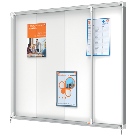 Vitrina NOBO Premium Plus de puerta corredera fondo magnético 15 x hojas A4