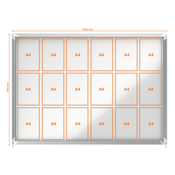 Vitrina NOBO Premium Plus de puerta corredera fondo magnético 18 x hojas A4