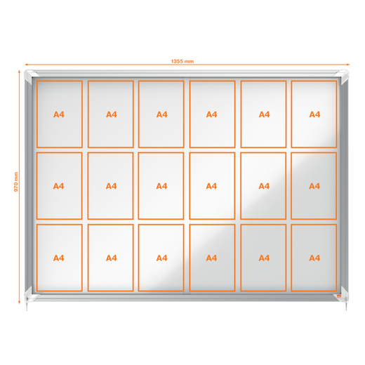 Vitrina NOBO Premium Plus de puerta corredera fondo magnético 18 x hojas A4