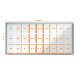 Vitrina NOBO Premium Plus de puerta corredera fondo magnético 27 x hojas A4