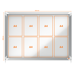 Vitrina NOBO Premium Plus de puerta corredera fondo magnético 8 x hojas A4