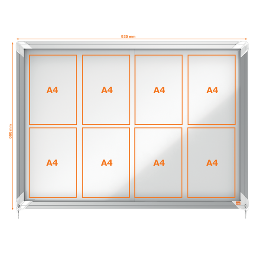 Vitrina NOBO Premium Plus de puerta corredera fondo magnético 8 x hojas A4