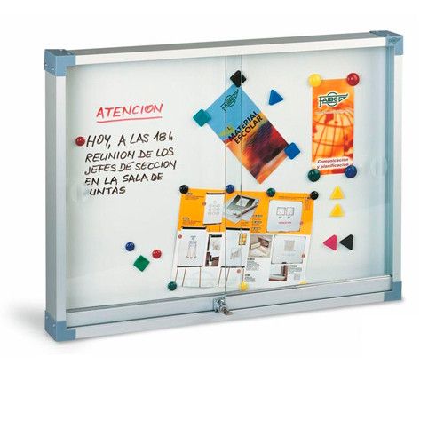 Vitrina para anuncios puertas cristal 100x150 cm