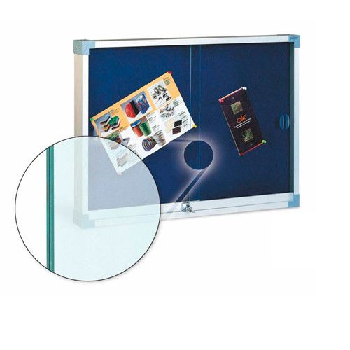 Vitrina tapizada puertas de cristal de seguridad 60x80 cm