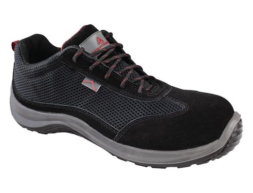 Zapatos de seguridad deltaplus asti piel de serraje afelpado suela de composite negro talla 45
