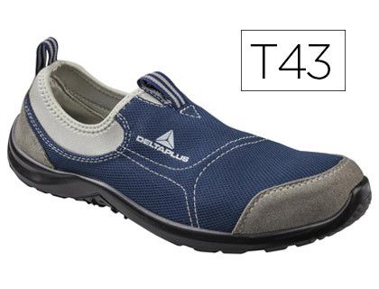 Zapatos de Seguridad Deltaplus de Poliester y Algodon con Plantilla y Puntera - Color Azul Marino Talla 43