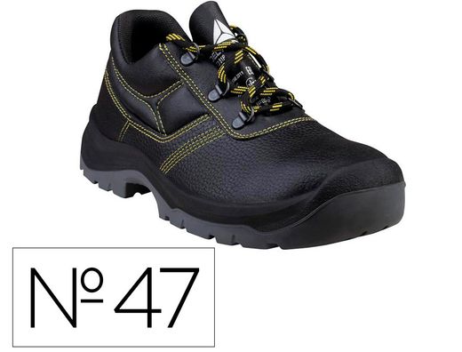 Zapatos de seguridad deltaplus piel crupon pigmentada suela pu bi densidad color negro talla 47