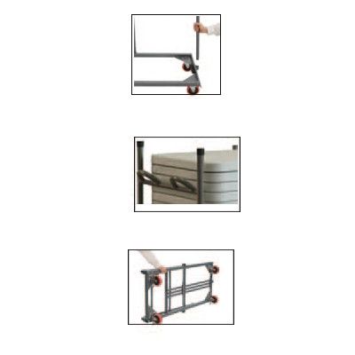 Zown Carro plegable 132x62cm acero L trolley (para mesas L120)